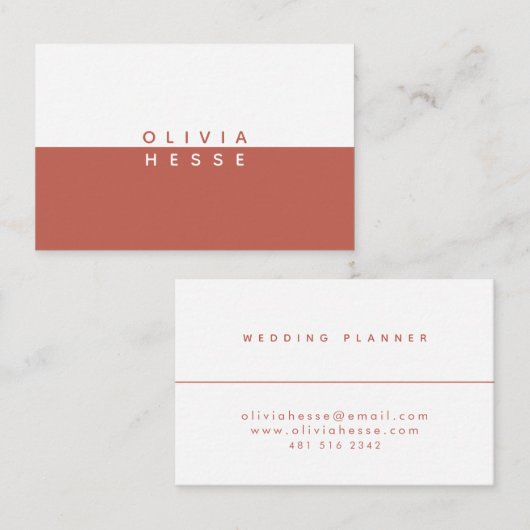 Tarjeta visita Minimal Ginger & White BusinessCard 名刺 (正面/裏面)