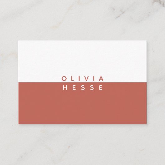 Tarjeta visita Minimal Ginger & White BusinessCard 名刺 (正面)