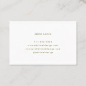Tarjeta visita Minimal Green & White BusinessCard 名刺 (裏面)