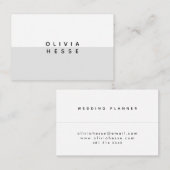 Tarjeta visita Minimal Grey White Business Card 名刺 (正面/裏面)
