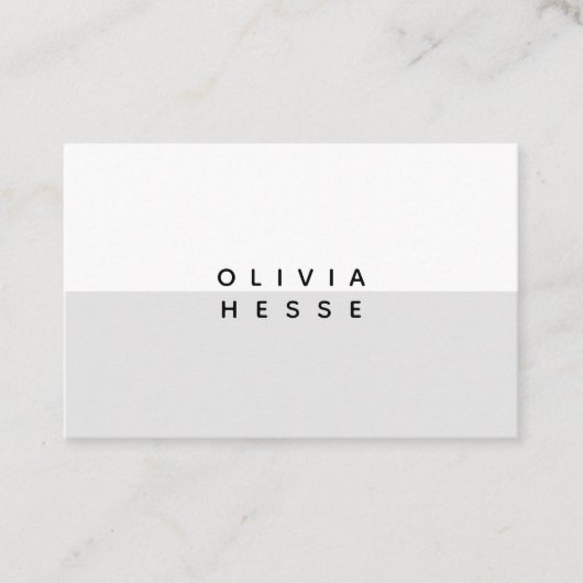 Tarjeta visita Minimal Grey White Business Card 名刺 (正面)