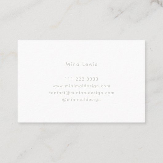 Tarjeta visita Minimal Grey & White BusinessCard 名刺 (裏面)