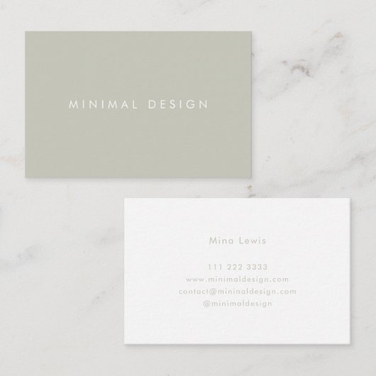 Tarjeta visita Minimal Grey & White BusinessCard 名刺 (正面/裏面)