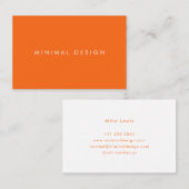 Tarjeta visita Minimal Orange & White BusinessCard 名刺 (正面/裏面)