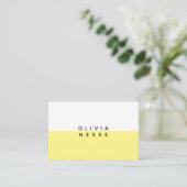 Tarjeta visita Minimal Yellow White Business Card 名刺 (スタンド正面)