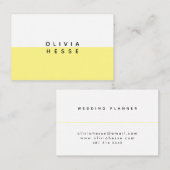 Tarjeta visita Minimal Yellow White Business Card 名刺 (正面/裏面)