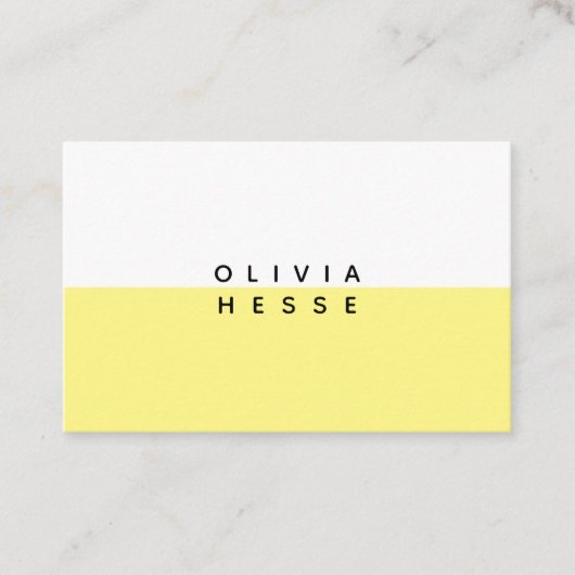 Tarjeta visita Minimal Yellow White Business Card 名刺 (正面)