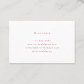 Tarjeta visita Terra Cotta & White Business Card 名刺 (裏面)