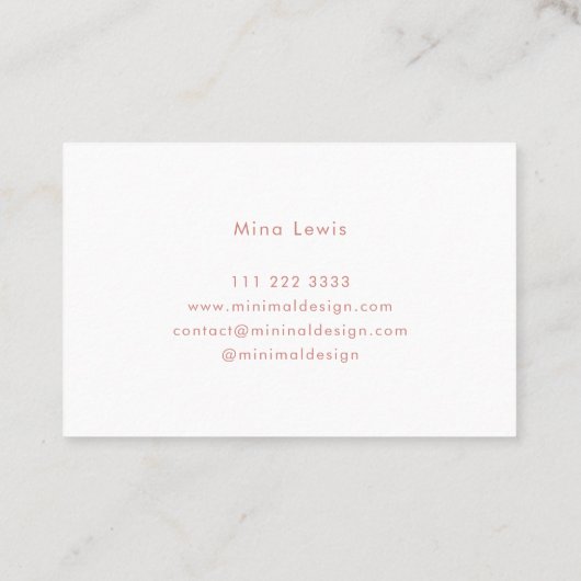 Tarjeta visita Terra Cotta & White Business Card 名刺 (裏面)