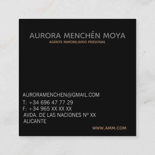 TARJETAS DE VISITA スクエア名刺 (裏面)