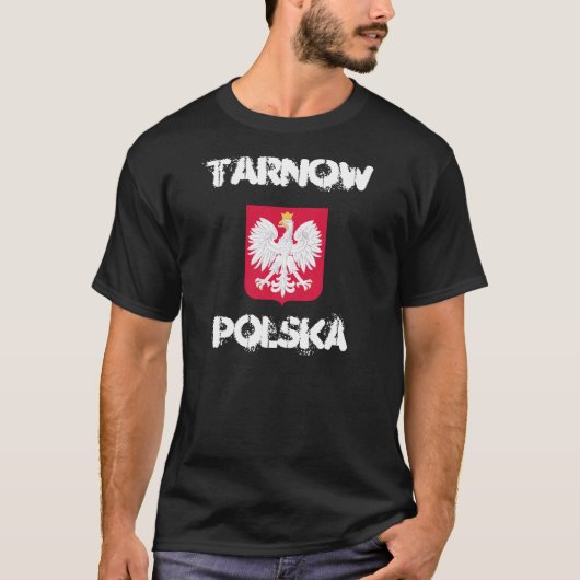 Tarnów、ポルスカ、Tarnow、紋章付き外衣が付いているポーランド Tシャツ (正面)