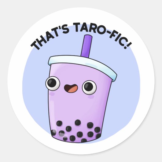 Tarofic Boba Tea Punおもしろいです ラウンドシール (正面)