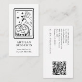 Tarot Artisan Baker Dessert Caterer QR Code 名刺 (正面/裏面)