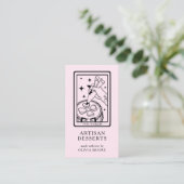 Tarot Artisan Baker Dessert Caterer QR Code Pink 名刺 (スタンド正面)