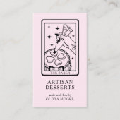 Tarot Artisan Baker Dessert Caterer QR Code Pink 名刺 (正面)