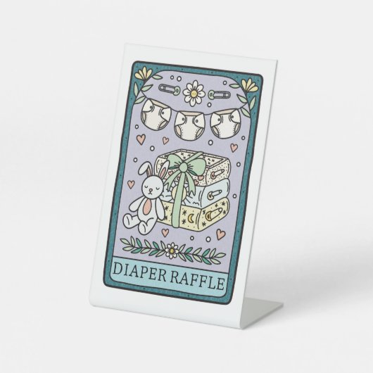 Tarot Baby Shower Diaper Raffle Table 台座サイン (正面)