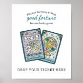 Tarot Baby Shower Diaper Raffle Table Sign ポスター (正面)