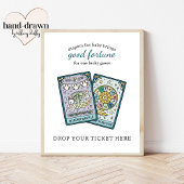 Tarot Baby Shower Diaper Raffle Table Sign ポスター