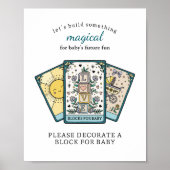 Tarot Baby Shower Frameable Blocks for Baby Sign ポスター (正面)