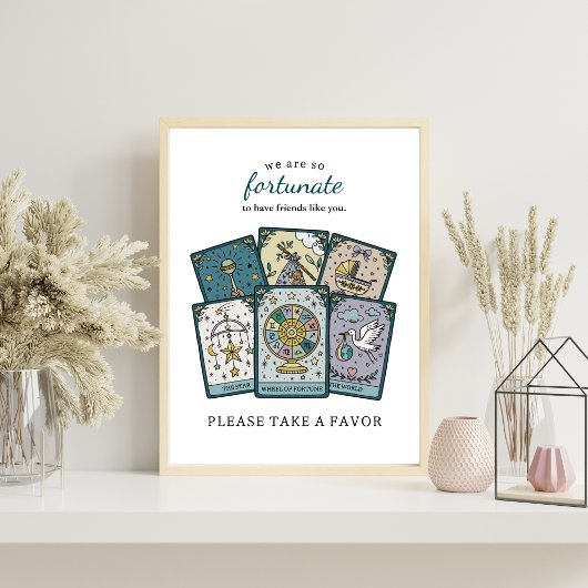 Tarot Baby Shower Party Favor Frameable Table Sign ポスター