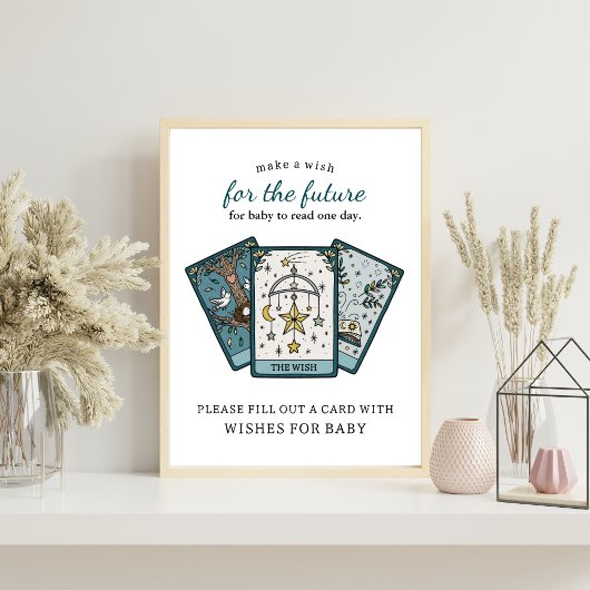 Tarot Baby Shower Wishes for Baby Activity Sign ポスター