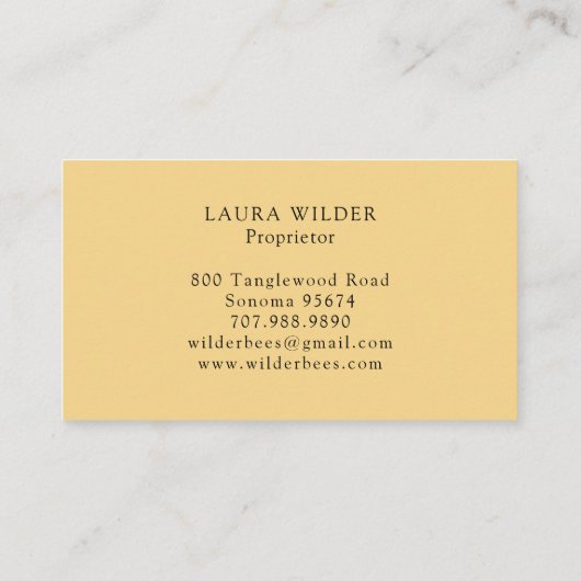 Tarot Bee Theme Honey Bee Apiary Farm Beekeeper 名刺 (裏面)