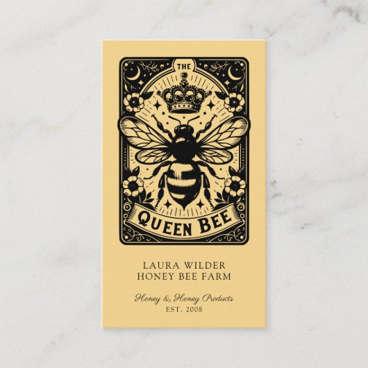 Tarot Bee Theme Honey Bee Apiary Farm Beekeeper 名刺 (正面)