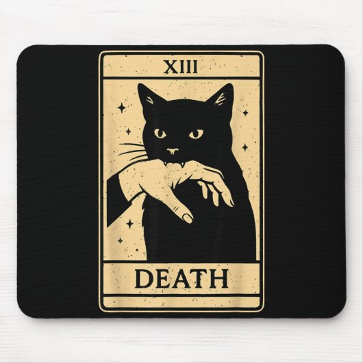 Tarot Card Black Cat Occult Witchy Black Cat Tarot マウスパッド (正面)