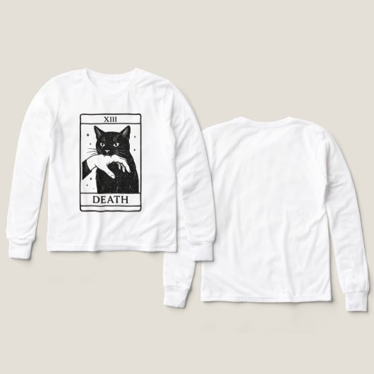 Tarot Card Black Cat Shirt – Tarot Death Tee, Witc (デザイン 正面＆背面)