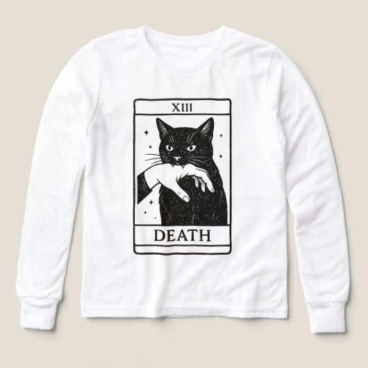 Tarot Card Black Cat Shirt – Tarot Death Tee, Witc (デザイン正面)