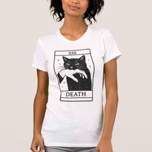 Tarot Card Black Cat Shirt – Tarot Death Tee, Witc Tシャツ (正面)
