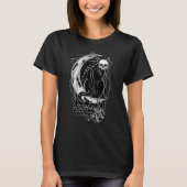Tarot Card Crescent Moon And Black Cat Skull Goth  Tシャツ (正面)