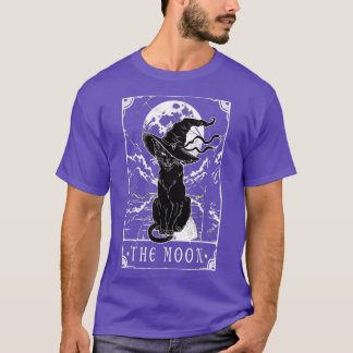 Tarot Card Crescent Moon And Black Cat Witch Hat H Tシャツ