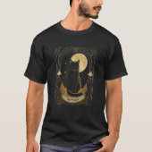 Tarot Card Crescent Moon And Cat Graphic  1 Tシャツ (正面)