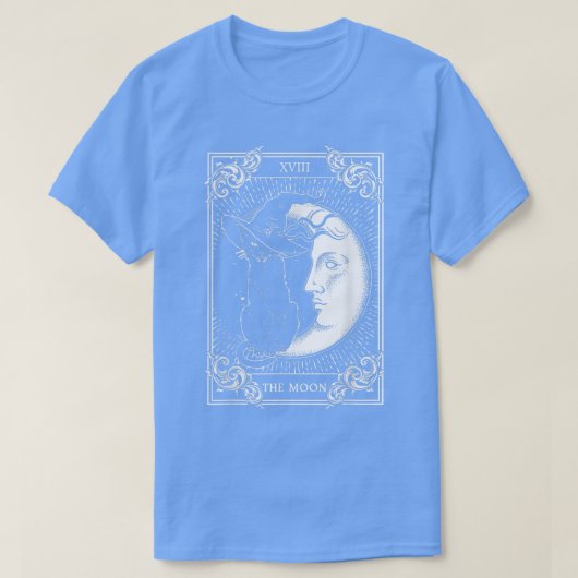 Tarot Card Crescent Moon And Cat Graphic Tシャツ (デザイン正面)