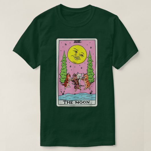 Tarot Card Crescent Moon And Cat Squad Graphic Tシャツ (デザイン正面)