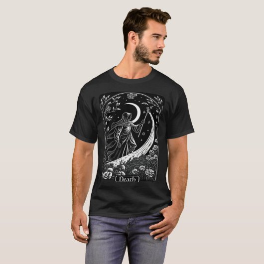 Tarot Card Death Grim Reaper Occult Gothic Witch Tシャツ (正面フル)