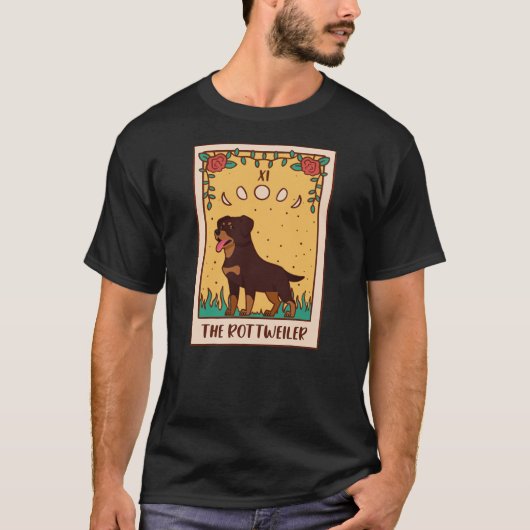 Tarot Card Occult Magic Occultism Dog Rottweiler  Tシャツ (正面)