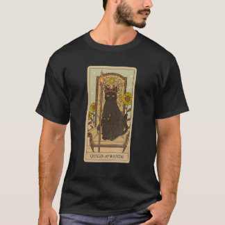 Tarot Card Queen Of Wands And Cat Cosmic Graphic C Tシャツ