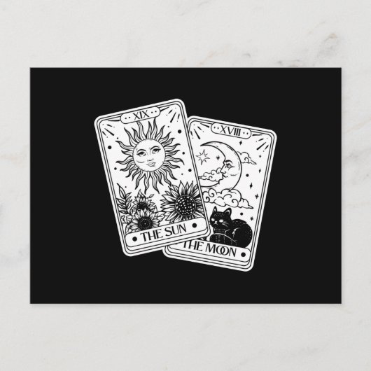 Tarot Card Sin and Moon, Cat ポストカード (正面)