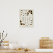 Tarot Card Table 10 Seating Plan Wedding Sun Moon  ポスター (キッチン)