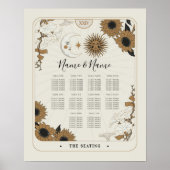 Tarot Card Table 10 Seating Plan Wedding Sun Moon  ポスター (正面)