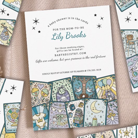 Tarot Card Theme Baby Shower Invitations 招待状