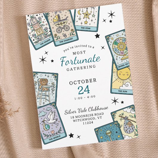 Tarot Card Theme Baby Shower Invitations 招待状