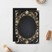 Tarot Celestial Wedding Sun Moon Stars Gold ノートカード (正面/裏面インサイチュ)