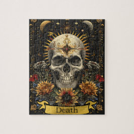 Tarot Death Card Gothic Witchy Skull & Flowers ジグソーパズル