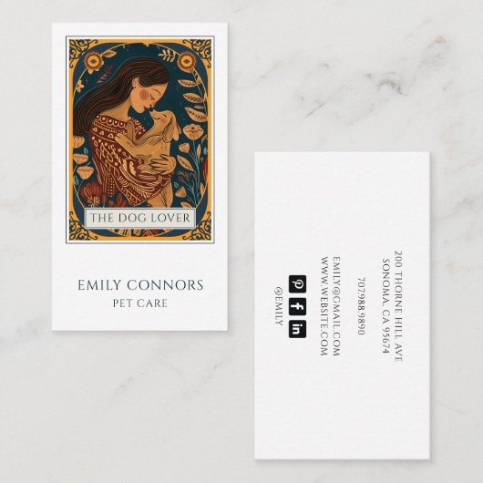 Tarot Dog Lover In Home Pet Sitting 名刺 (正面/裏面)