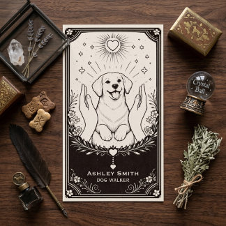 Tarot Dog Walker Boho Mistycal Puppy Business Card 名刺
