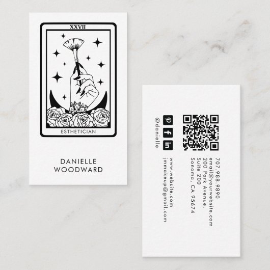 Tarot Esthetician Branding QR Code 名刺 (正面/裏面)