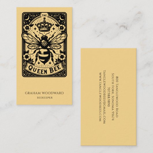 Tarot Honey Bee Apiary Beekeeper Honey Products  名刺 (正面/裏面)
